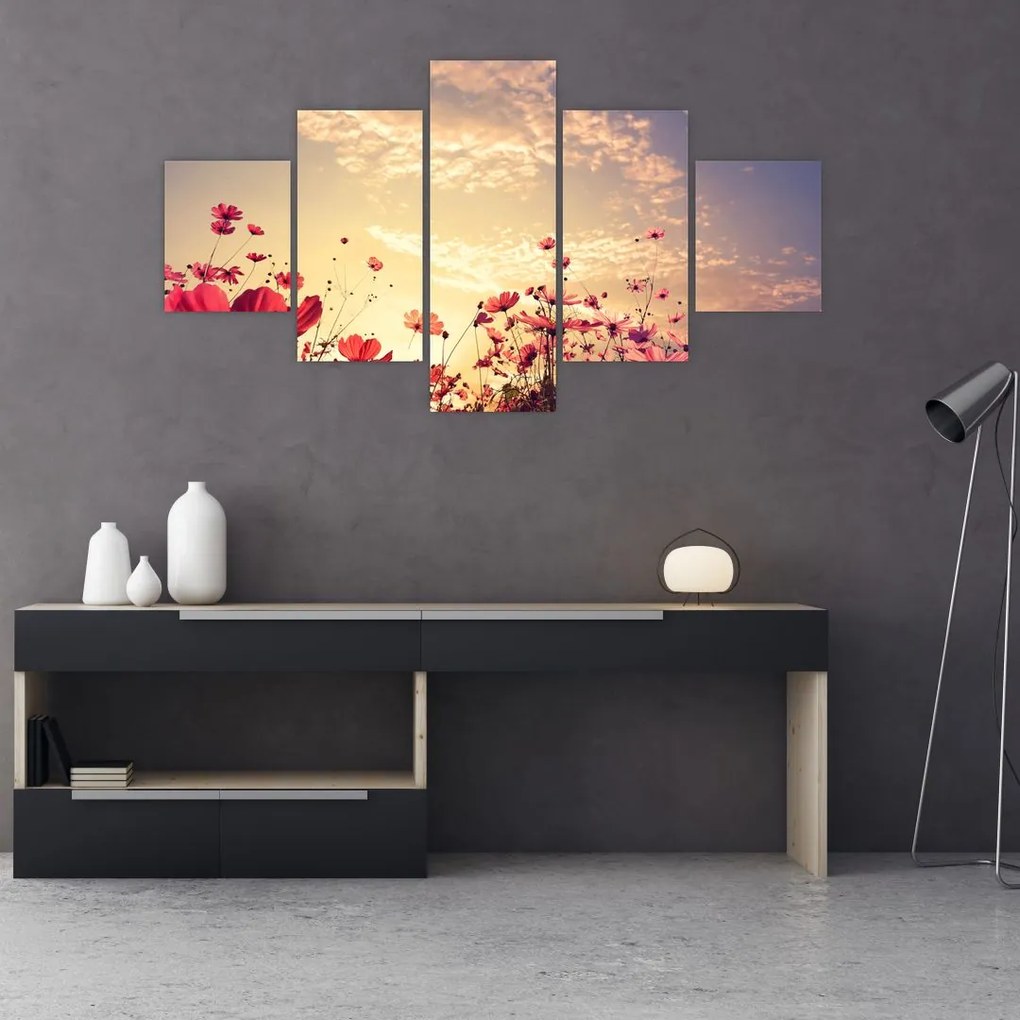 Obraz - Łąka z kwiatami (125x70 cm)