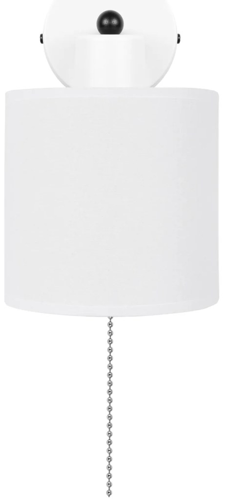 Biały kinkiet LED z włącznikiem z białym abażurem SHWD-C-1010WE-WE jed