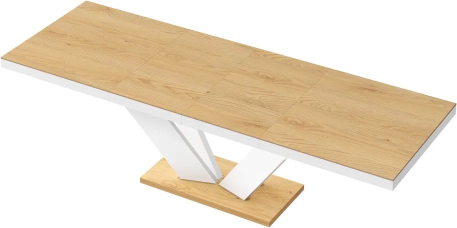 Rozkładany stół z blatem w dębowym dekorze Viva 2 Hubertus