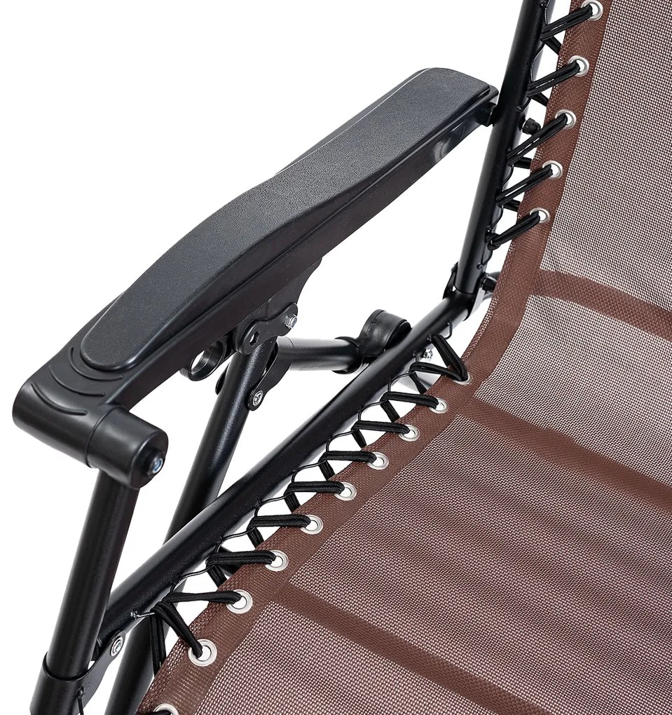 4Home Ogrodowe krzesło leżakowe Relax, brązowy