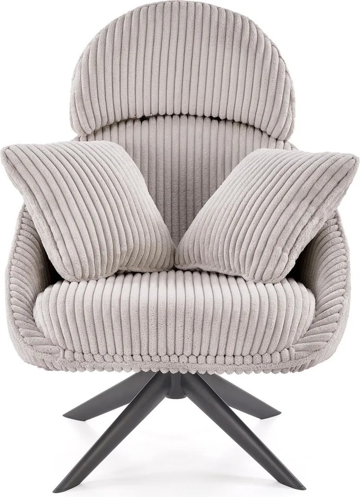 Obrotowy fotel wypoczynkowy z grubego sztruksu Merry 2