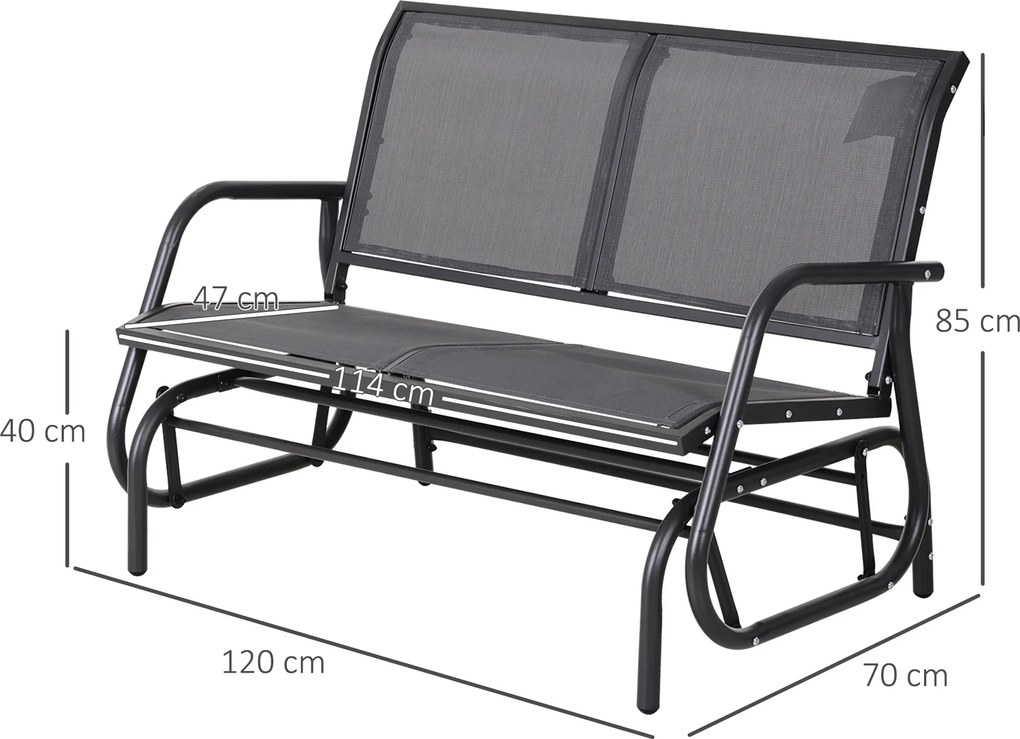 Outsunny ławka bujana huśtawka ogrodowa ławka ogrodowa krzesło bujane ławka parkowa czarna