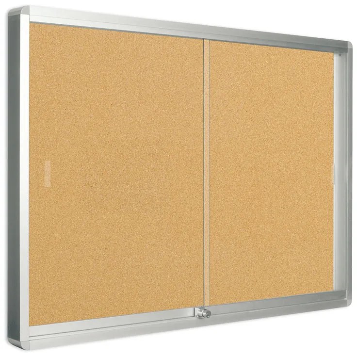 Gablota wewnętrzna z przesuwanymi drzwiami, korek, 967 x 706 mm