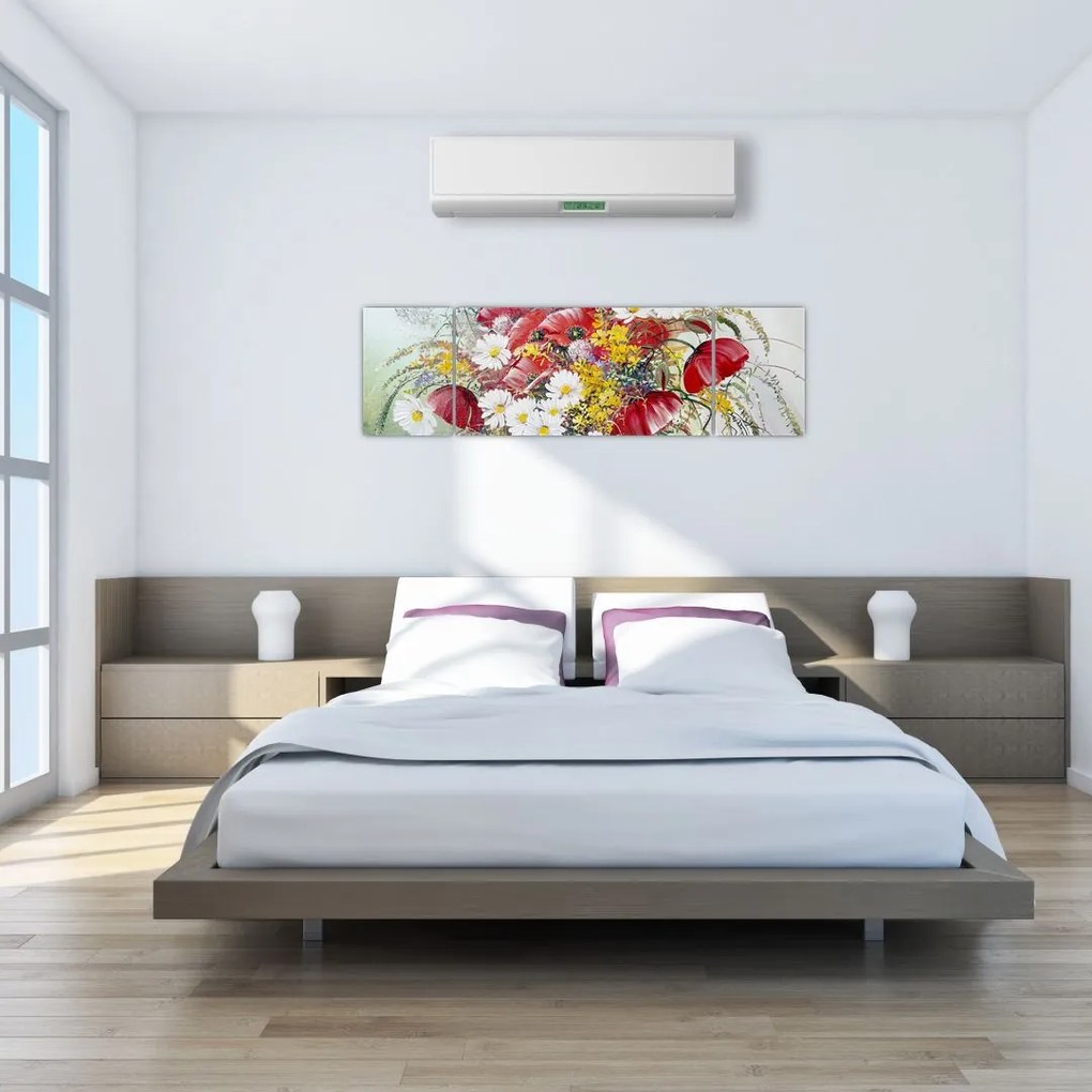 Obraz wazonu z dzikimi kwiatami (170x50 cm)