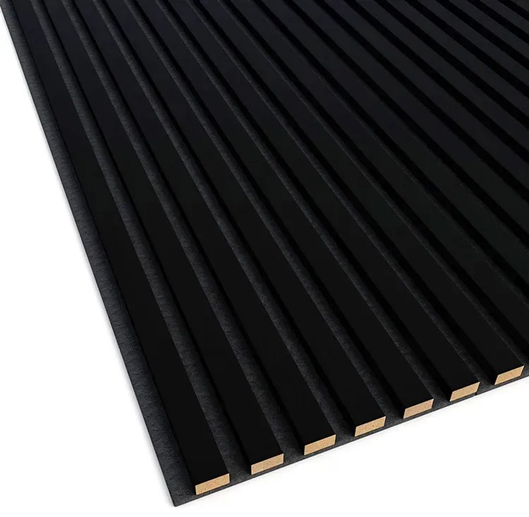 Akustyczne panele lamelowe 2 szt. czarny mat H4-N07