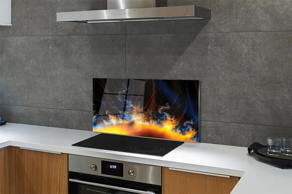 Panel szklany do Kuchni Kontrast Błękitu i Żółci