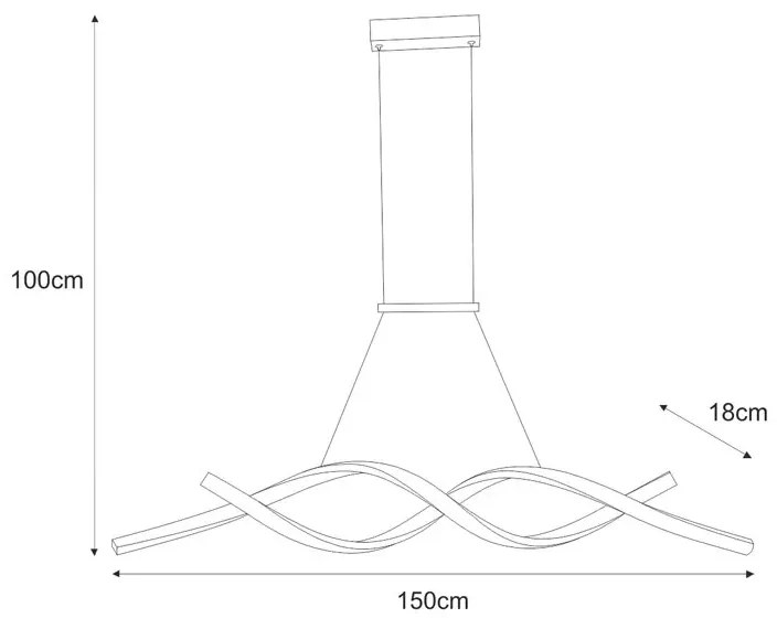 Czarna nowatorska lampa wisząca nad stół P6-W00