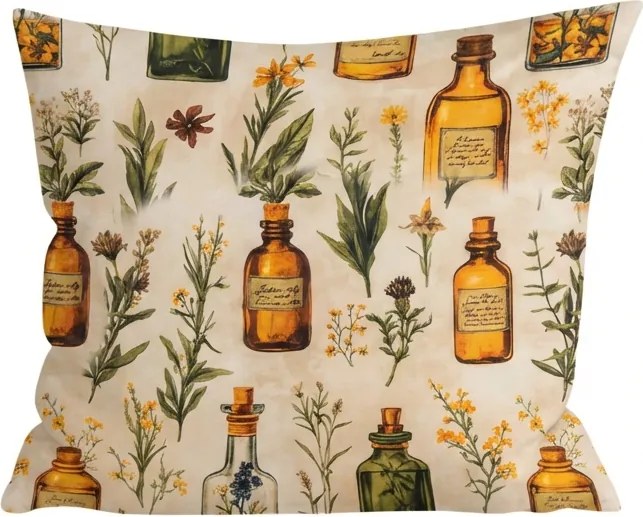 Poszewka na poduszkę z mikrofibry APOTHECARY 45x45 cm, kremowy