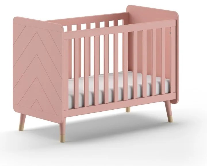 Różowe łóżeczko z litego drewna sosnowego 60x120 cm BILLY – Vipack