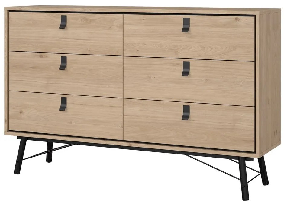 Niska komoda w dekorze dębu 153x95 cm Ry – Tvilum