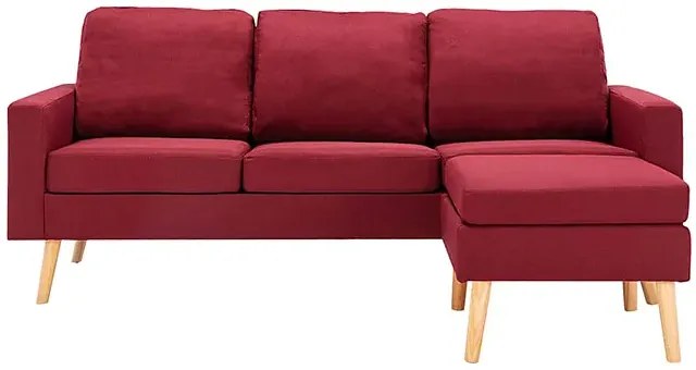 3-osobowa sofa z podnóżkiem czerwone wino - Muria 4Q