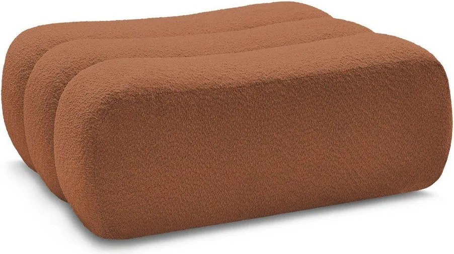 Pomarańczowy podnóżek z materiału bouclé Azra – Bobochic Paris