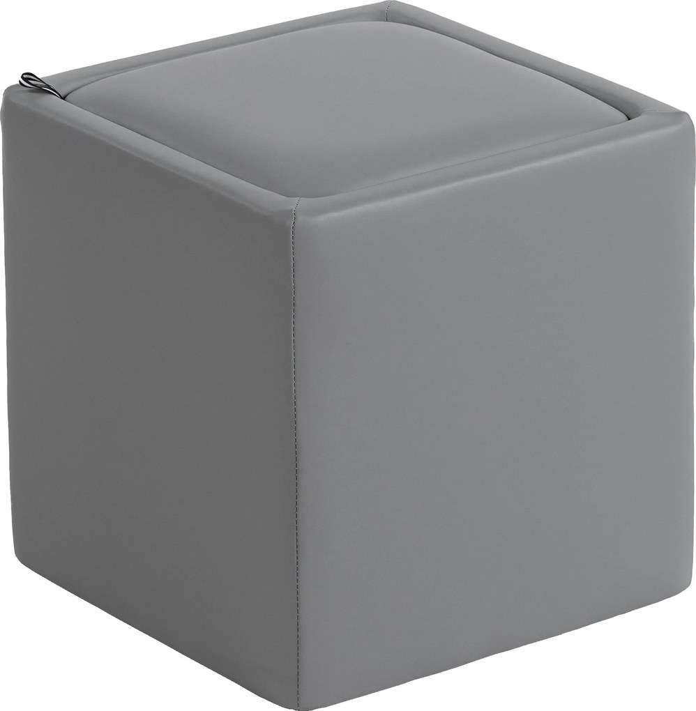 HOMCOM Pufa z miejscem do przechowywania z pokrywą, Kwadratowy podnóżek, Pufa z ekoskóry 40 x 40 x 40 cm Szary