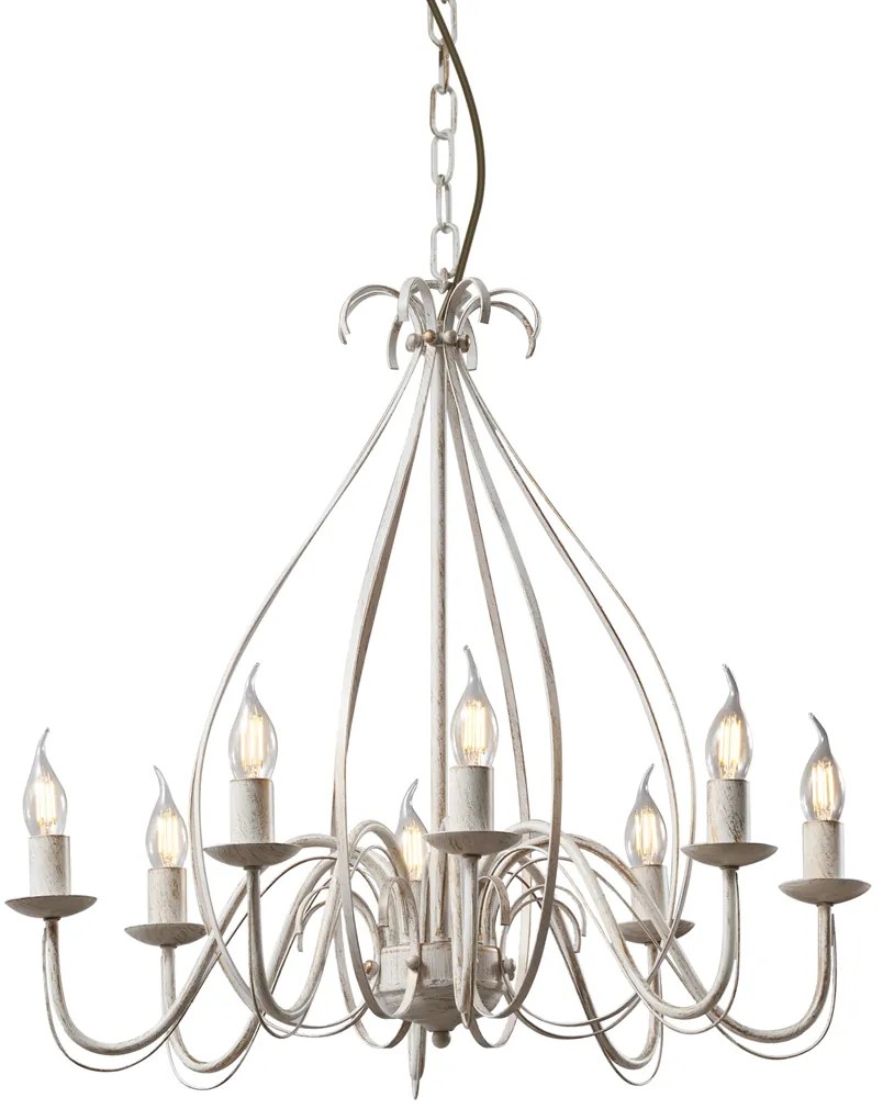 Klasyczna lampa wisząca kremowa 8-światłowa - Giuseppe Rustykalny / Vintage Oswietlenie wewnetrzne