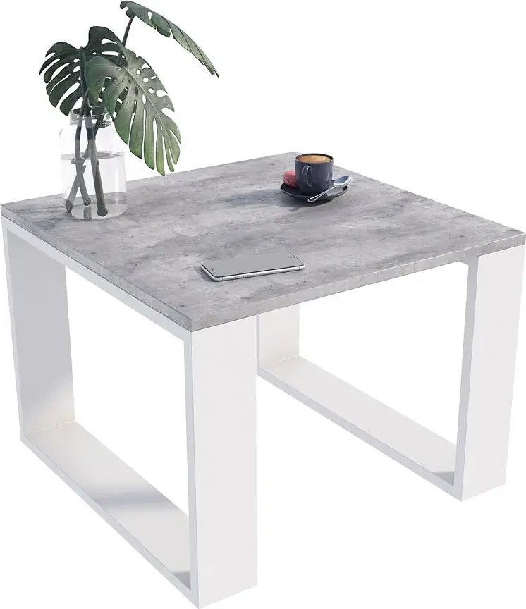 Industrialna ława kawowa do salonu beton + biały H0-W09