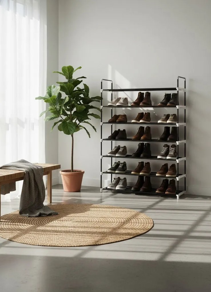 Czarny regał na obuwie G1-C23