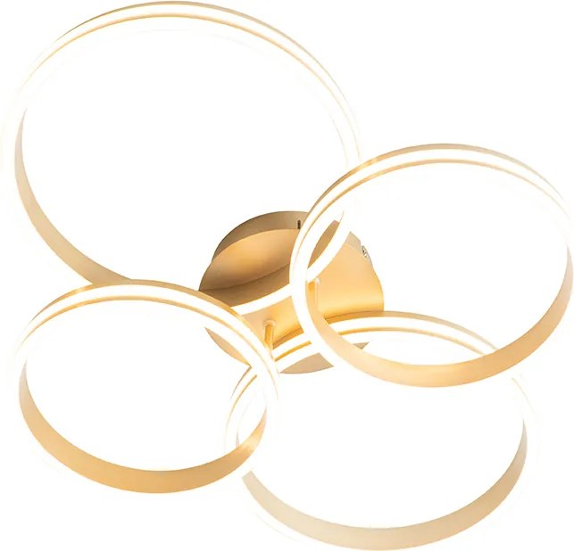 Plafon mosiężny z wbudowanym LED 3-stopniowy ściemniacz 4-światła - Navara