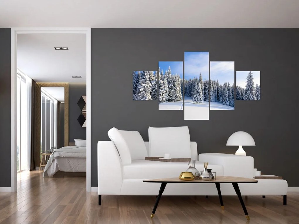 Obraz - Zima w lasach (125x70 cm)