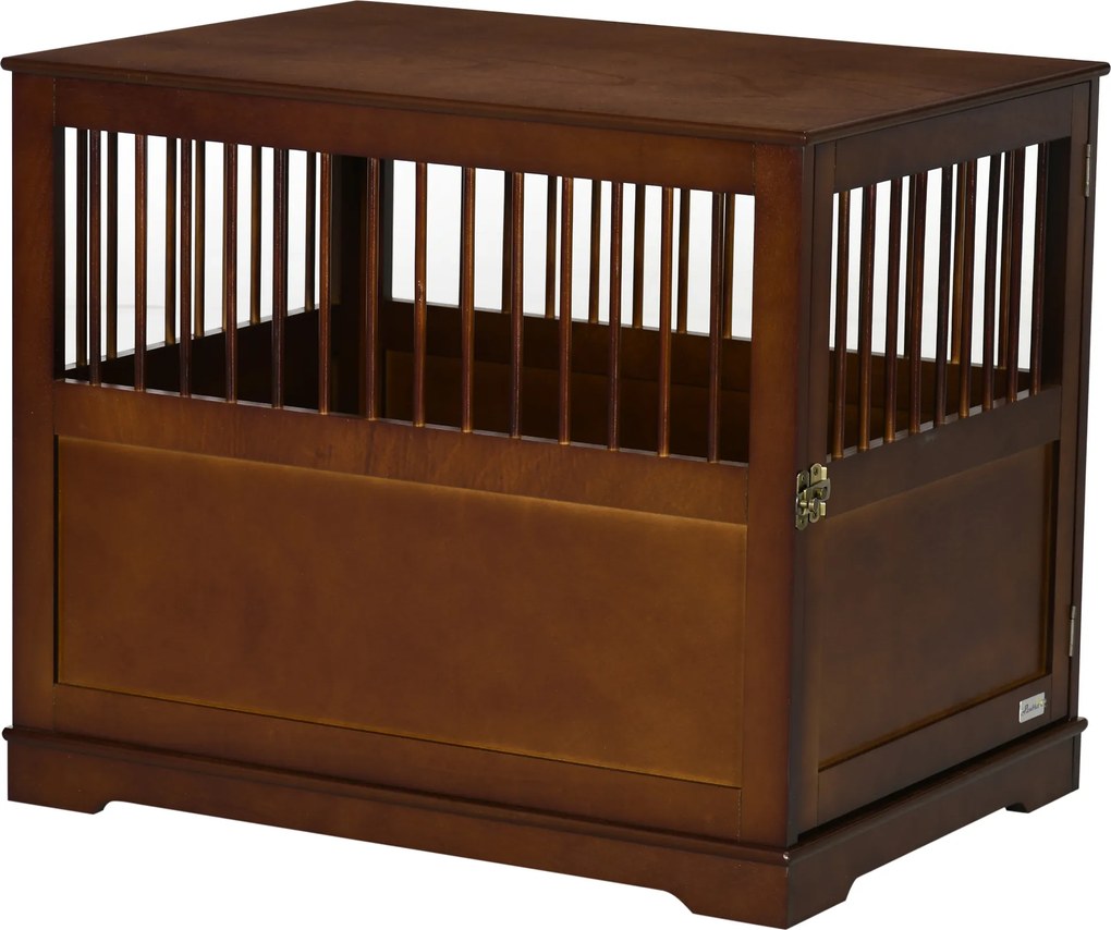 PawHut Klatka dla psa z podwyższonym stojakiem Zamknięcie Box transportowy Brązowy 805x595x675cm | Aosom PL
