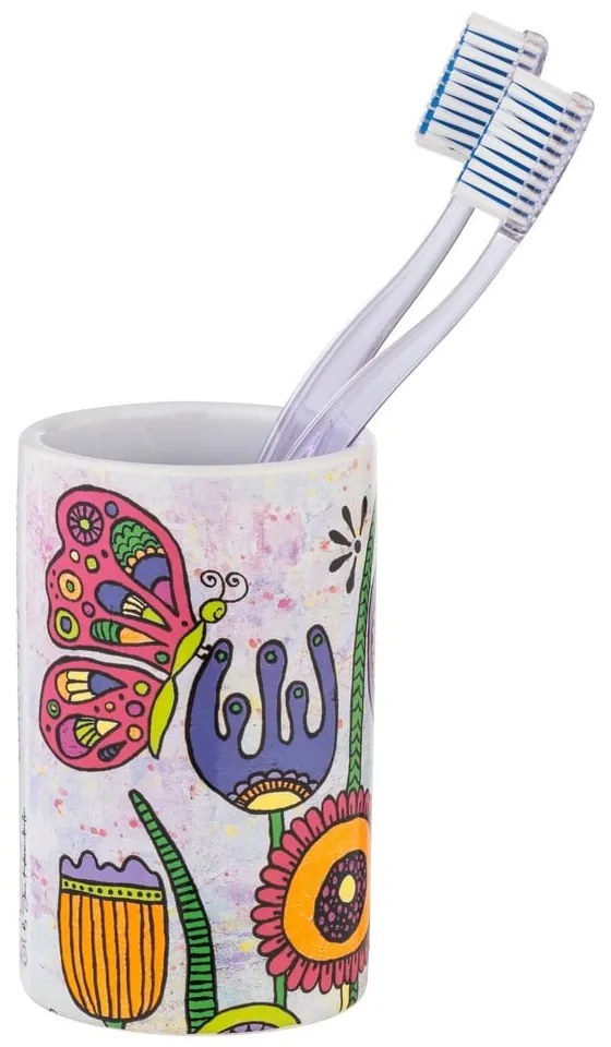 Ceramiczny kubek na szczoteczki do zębów Rollin'Art Full Bloom – Wenko