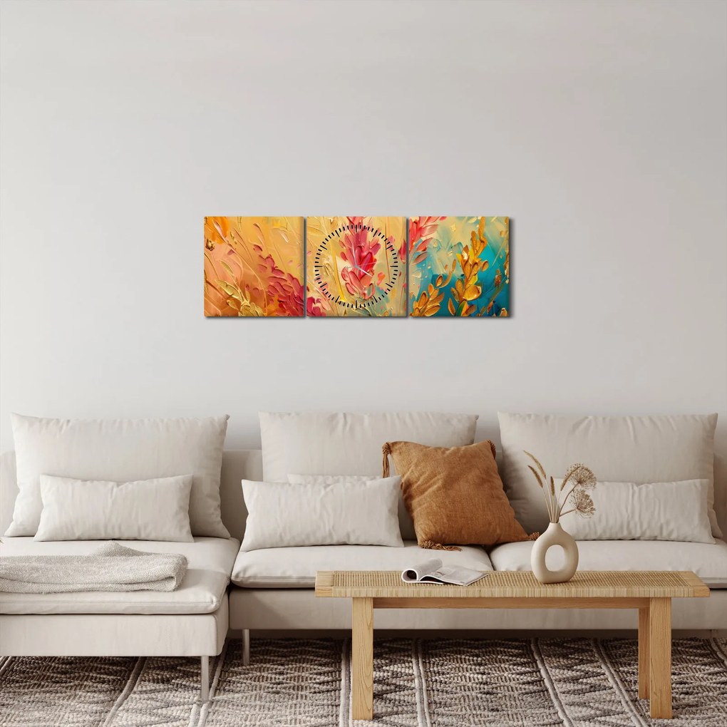 Obraz - Malowanie pola (z zegarem) (90x30 cm)