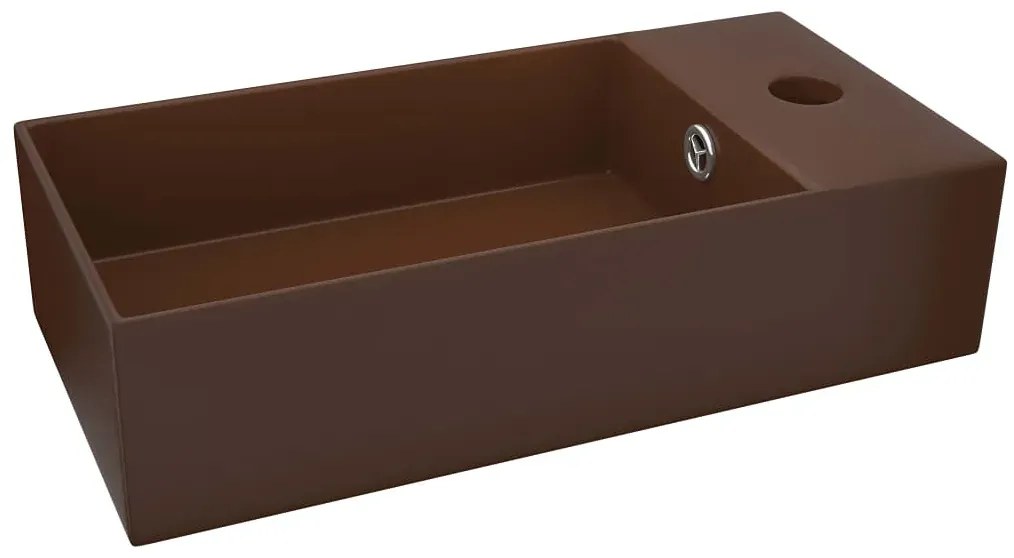 Prostokątna brązowa umywalka ceramiczna D3-H60