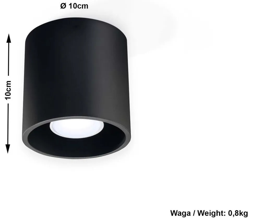 Czarna lampa sufitowa Sollux Roda