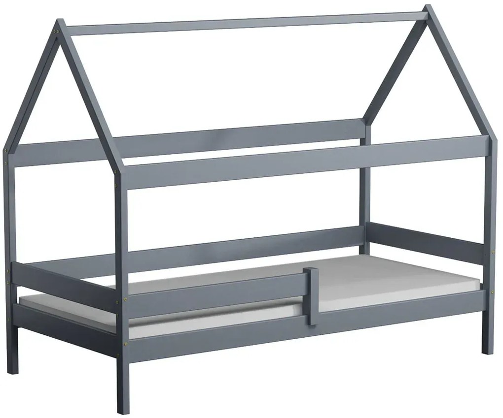 Szare łóżko dziecięce z barierką Z8-G04