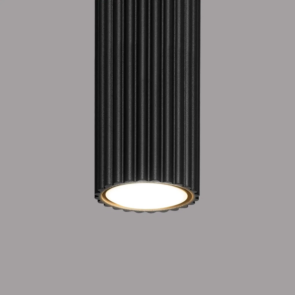 Plafon KARBON 60 czarny ryflowany SOLLUX  LIGHTING