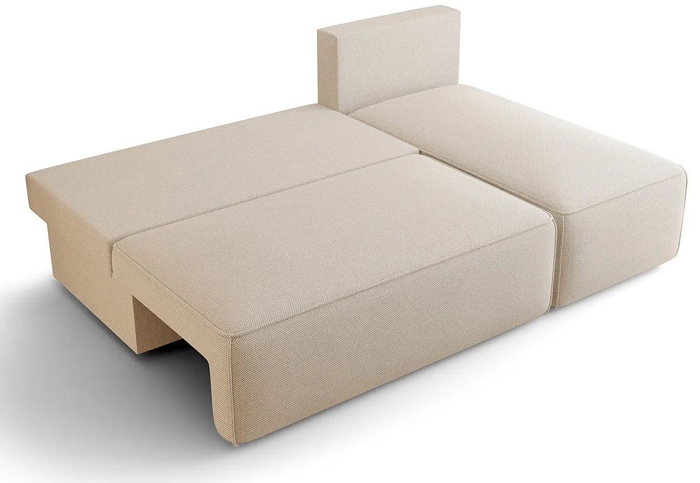 Ciemnobeżowy rozkładany narożnik z pojemnikiem N2-Z10