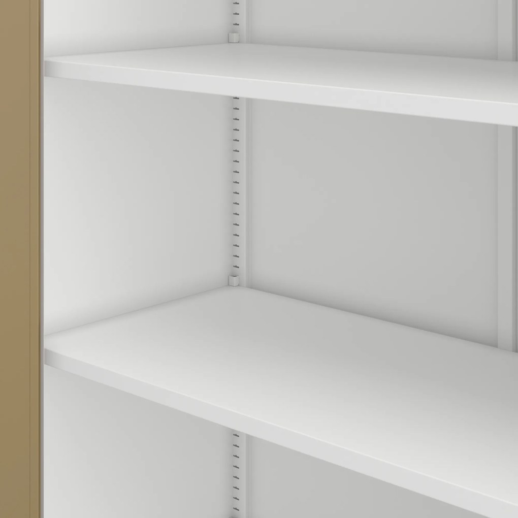 Szafa biurowa metalowa na akta, szeroka, biały/złoty dąb, 1150x1850x400 mm: JAN II Eco Design