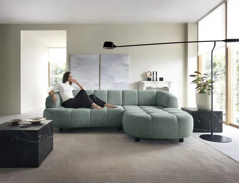 Narożnik VELPA S z elektryczną regulacją siedziska Prawostronny wolnostojący w tkaninie PUENTE 33 WERSAL