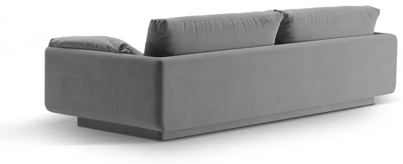 Jasnoszara aksamitna sofa 250 cm Torino – Micadoni
