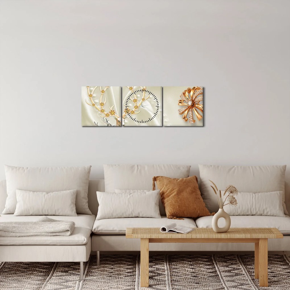 Obraz - Kolaż (z zegarem) (90x30 cm)
