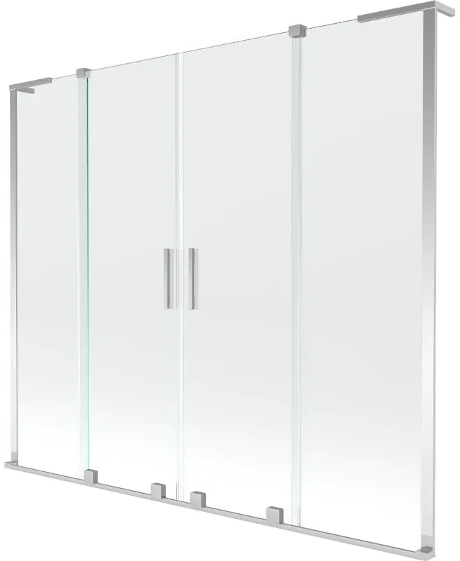 Mexen Velar L Duo parawan nawannowy 2-skrzydłowy rozsuwany 200 x 150 cm, transparent, chrom - 896-200-003-02-01