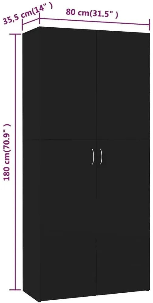 Czarna zamykana szafa na buty R5-Z78