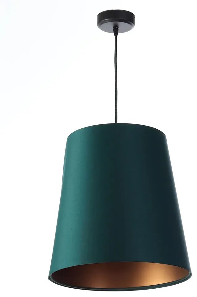 Zielono-miedziana lampa wisząca ze stożkowym abażurem - S403 P5-C04