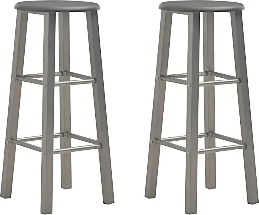Antracytowy zestaw dwóch stołków barowych loft L8-W55