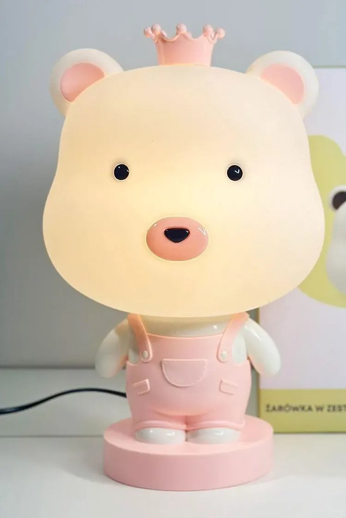 Różowa dotykowa lampka w kształcie misia 4S A367 S8-P59