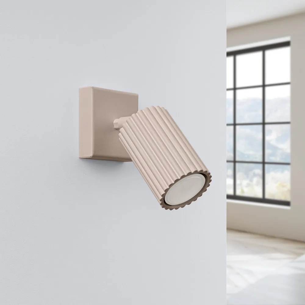 Szarobrązowa metalowa lampa punktowa 8x16 cm Gleam – Sollux