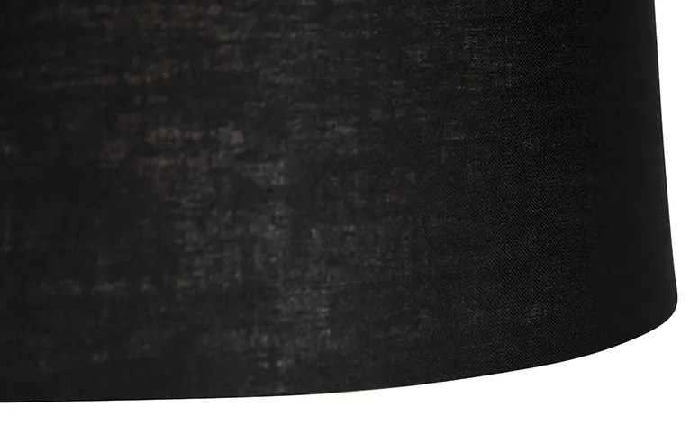 Stalowa lampa wisząca z czarnym abażurem z lnu 35 cm - Blitz Nowoczesny Oswietlenie wewnetrzne