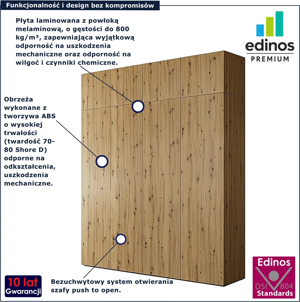 Szafa na ubrania z nadstawką w kolorze dąb artisan N4-D35