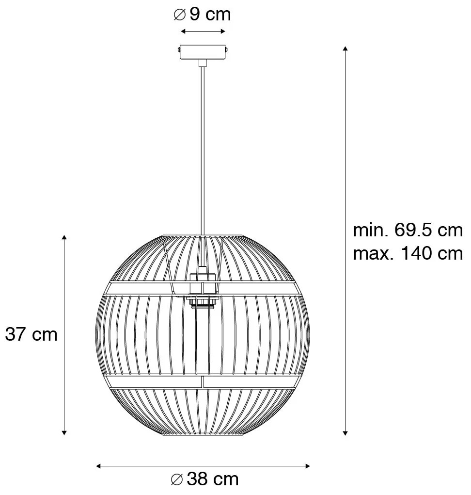 Nowoczesna lampa wisząca czarna 38 cm - Sphaera Nowoczesny Oswietlenie wewnetrzne