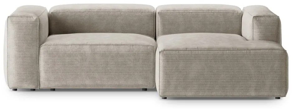 Beżowy sztruksowy narożnik (prawostronny/z szezlongiem) Bergamo – Cosmopolitan Design