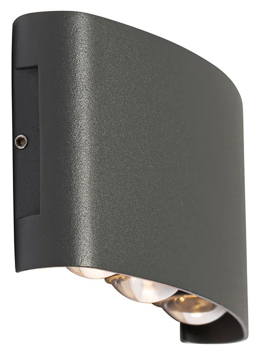 Zewnetrzna Lampa ścienna zewnętrzna ciemnoszara w komplecie z LED 6-światłowa IP54 - Silly Nowoczesny Oswietlenie zewnetrzne