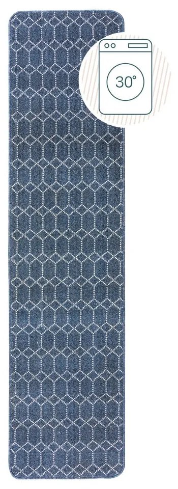 Ciemnoniebieski chodnik odpowiedni do prania 57x230 cm Argyll – Flair Rugs