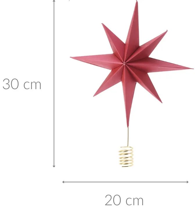 Czubek na choinkę gwiazda z papieru, 30 cm