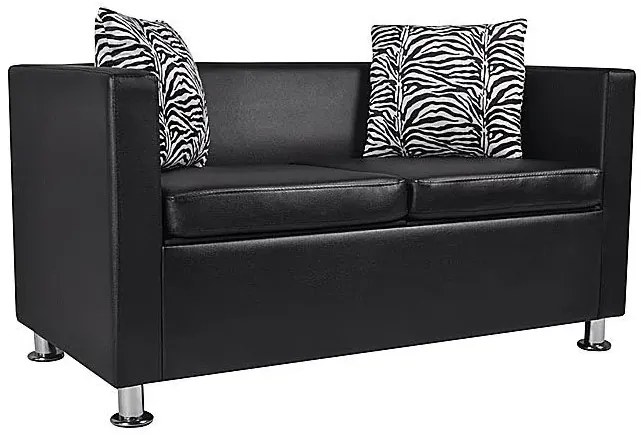 Nowoczesna skórzana sofa Swax 2B - czarna