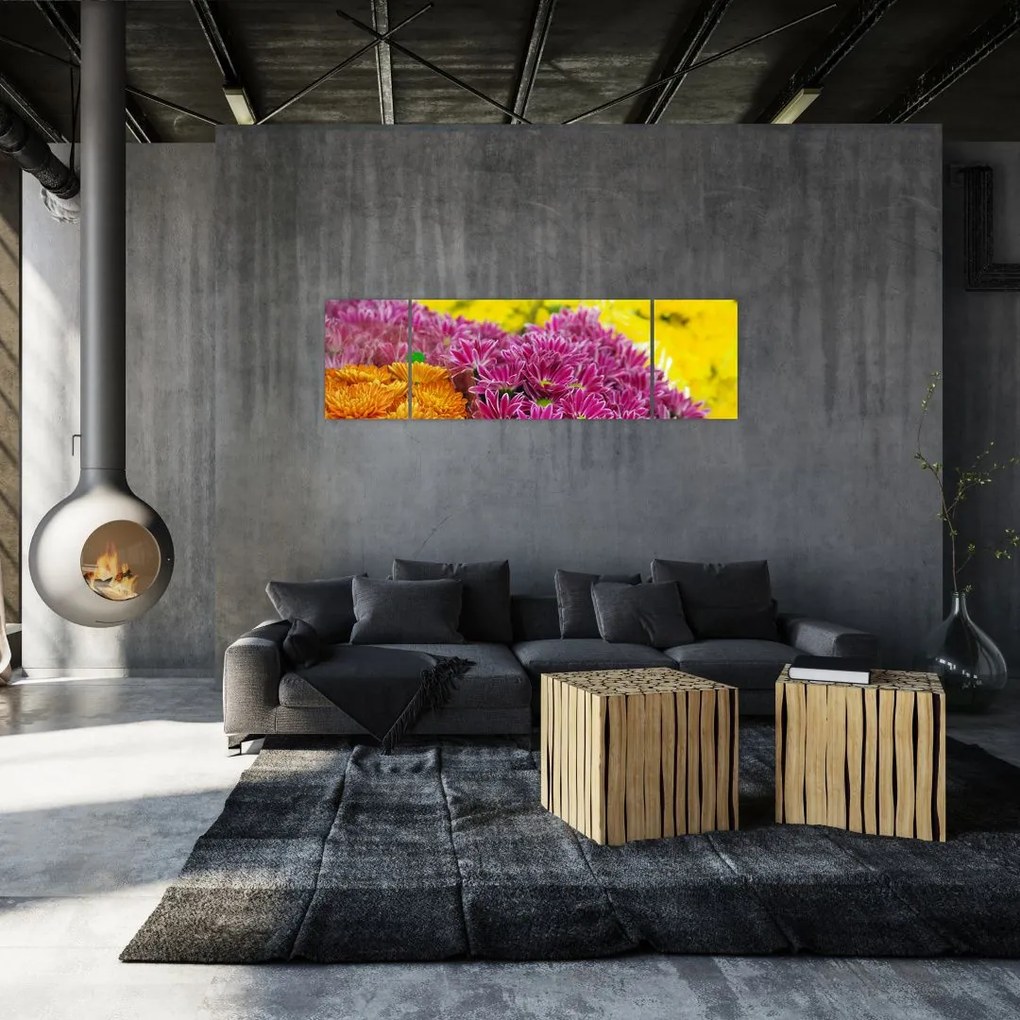 Obraz różowego kwiatu (170x50 cm)