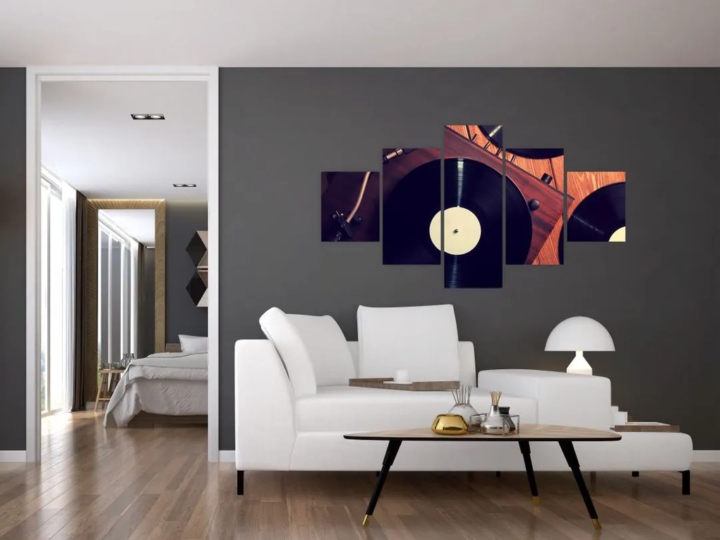 Obraz płyt gramofonowych (125x70 cm)